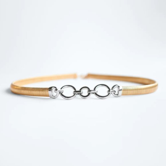 ZARA TWO TONE METAL GOLD STRETCH BELT